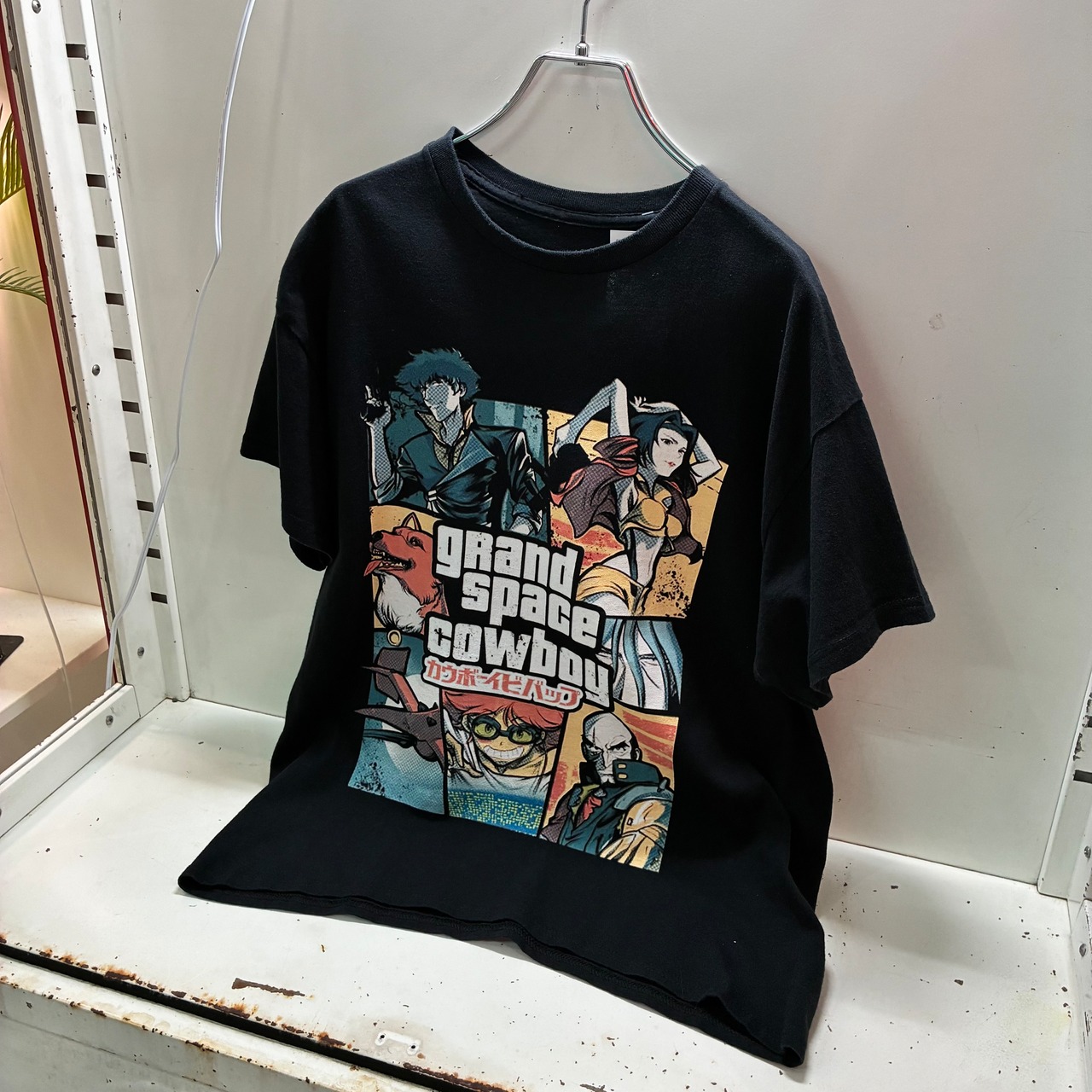 GTA風デザイン カウボーイビバップ パロディTシャツ Grand Space Cowboy アニメTシャツ ブラック