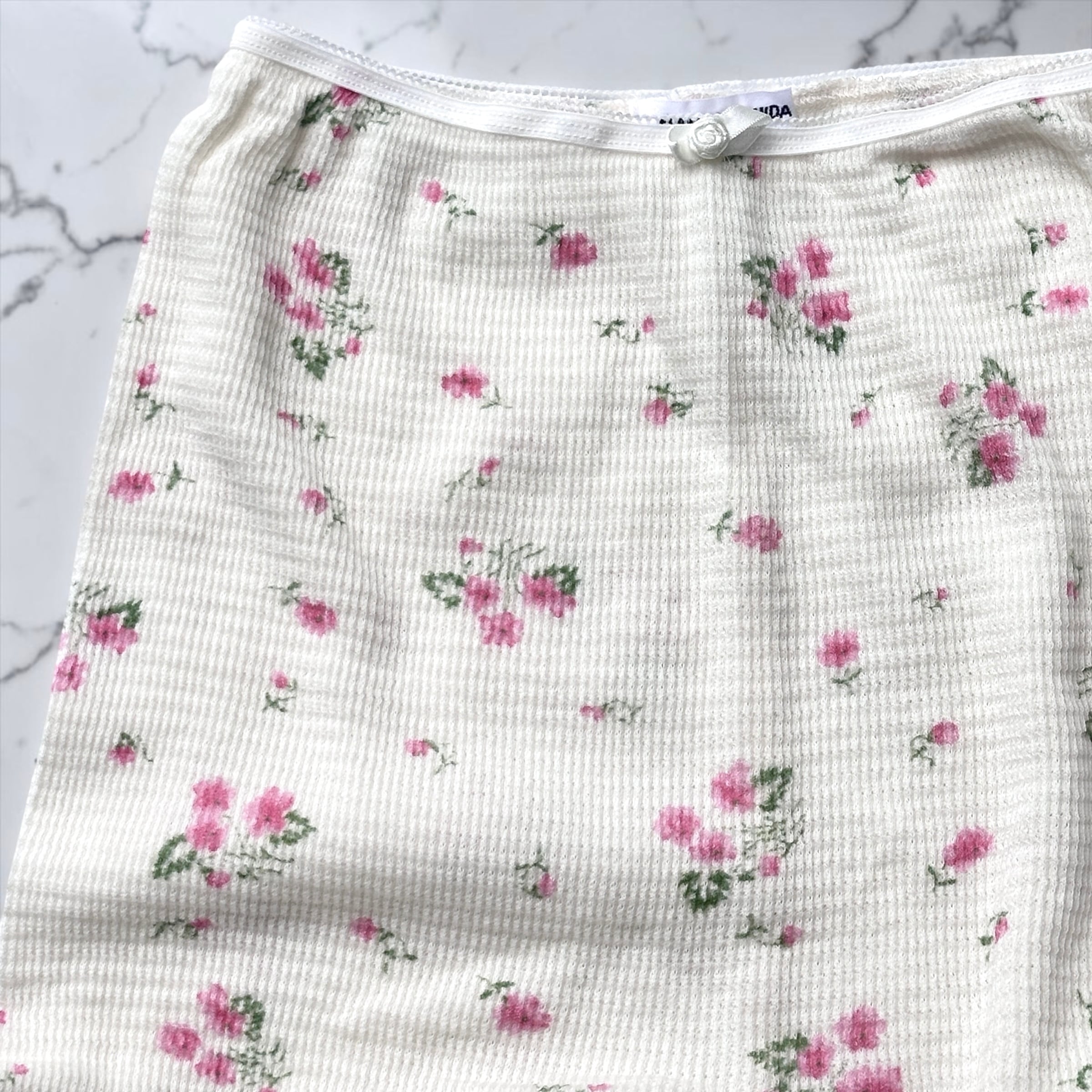 FUMIKA_UCHIDA  [FLORAL PRINT WAFFLE CROPPED PANTS]