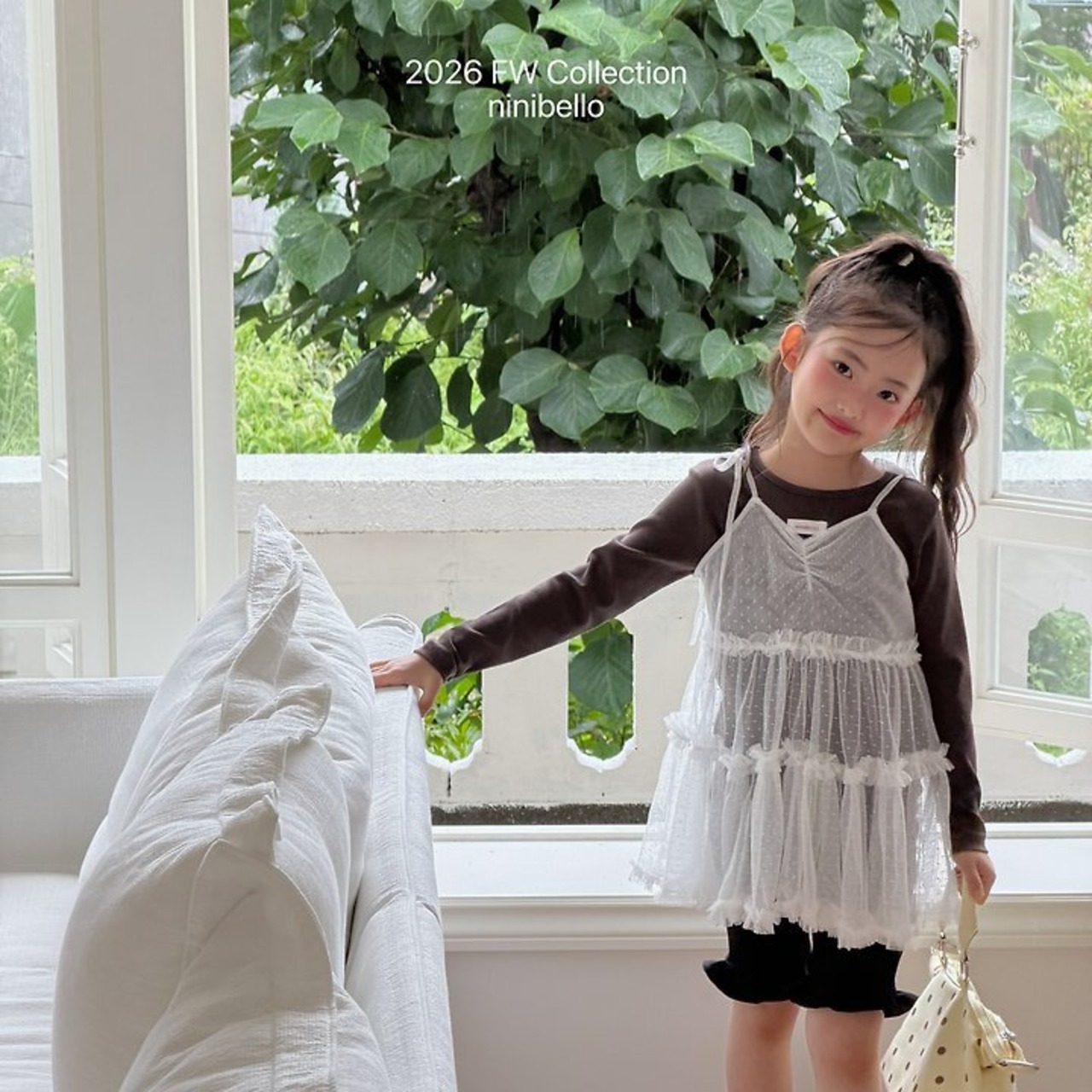 韓国子供服 / ninibello / Vive Ribbed T-shirt  / 長袖Ｔシャツ *XS~XXL*
