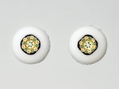 Silicone eye - 13mm Rosace Mimosa PW on Natural Color Sclera