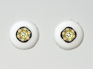 Silicone eye - 13mm Rosace Mimosa PW on Natural Color Sclera