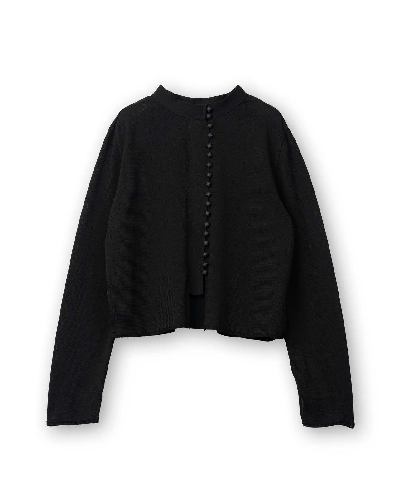 TAN/26SS-8 MULTI BUTTON KNIT BLOUCE/BLACK