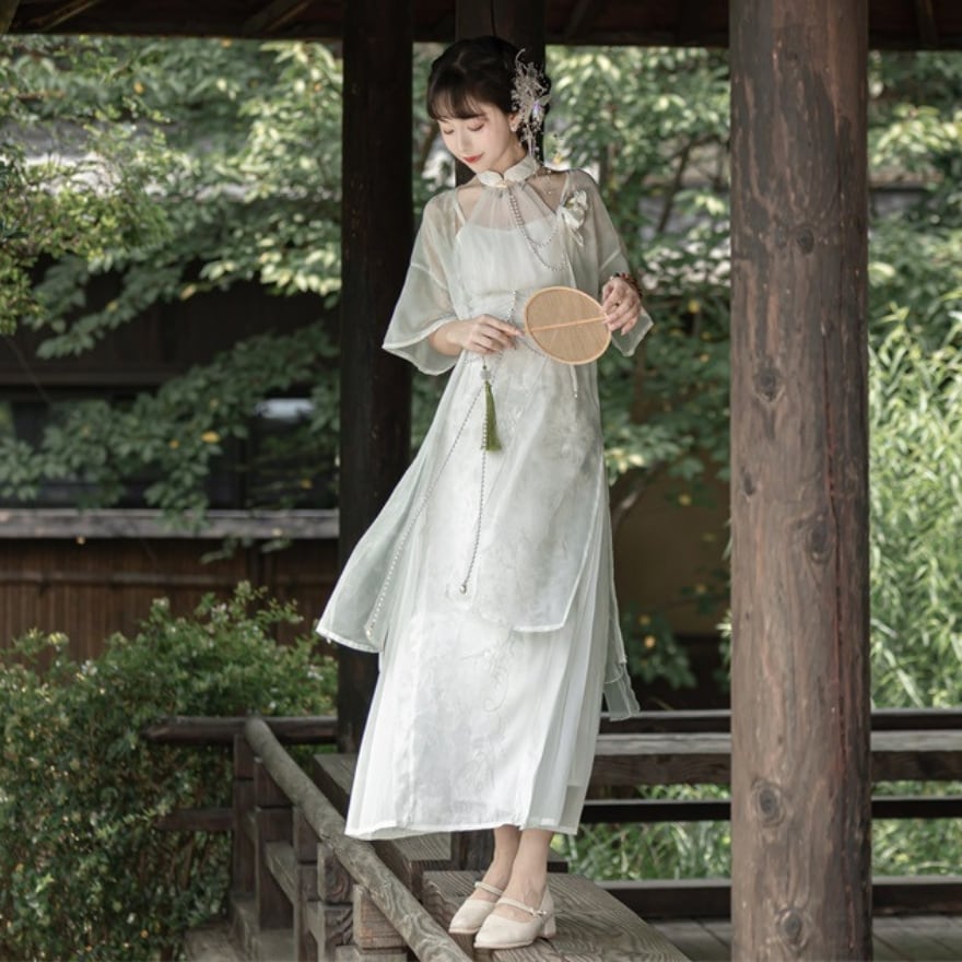 サブカル 服 地雷系 通販 中華ロリィタ 春 夏服 セットアップ ロング丈 クラシカル パーティ衣装