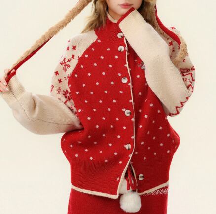Snowflake and Polka Dot Sweater(CF187)