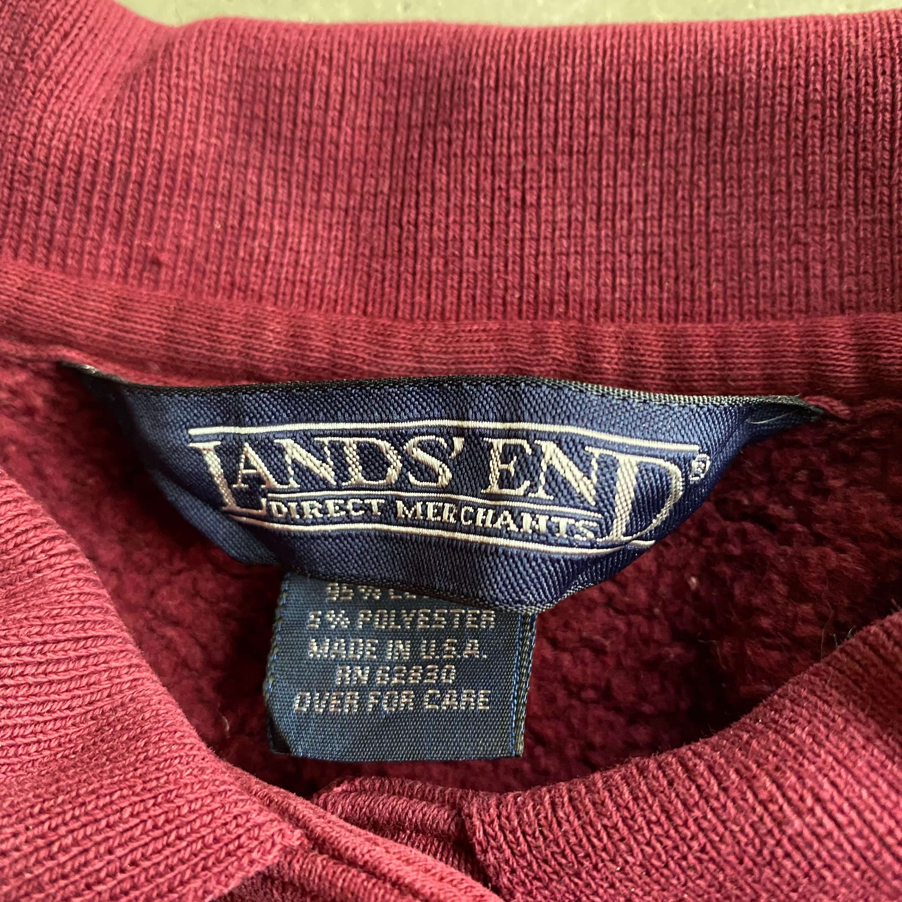 年代 USA製 LAND'S END ランズエンド スウェットポロシャツ