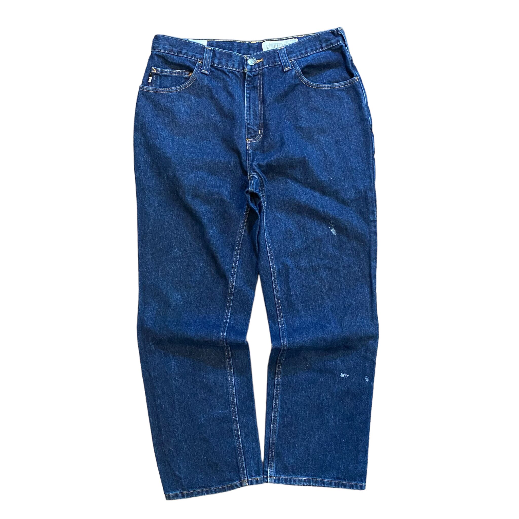 〔34×30〕Carhartt デニムパンツ 濃紺デニム ペイント