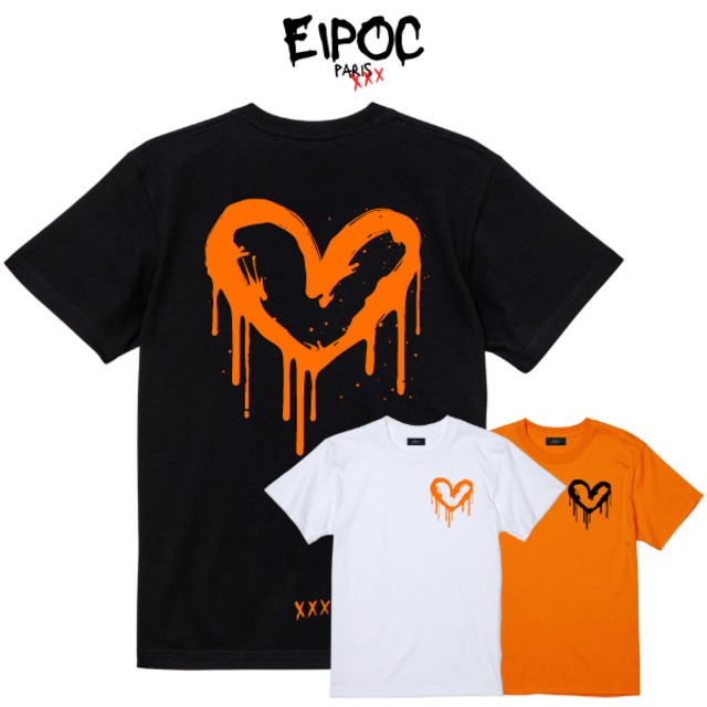 EIPOC PARIS 「"Spray Love #B" S/S T-Shirts Black/White/Orange」