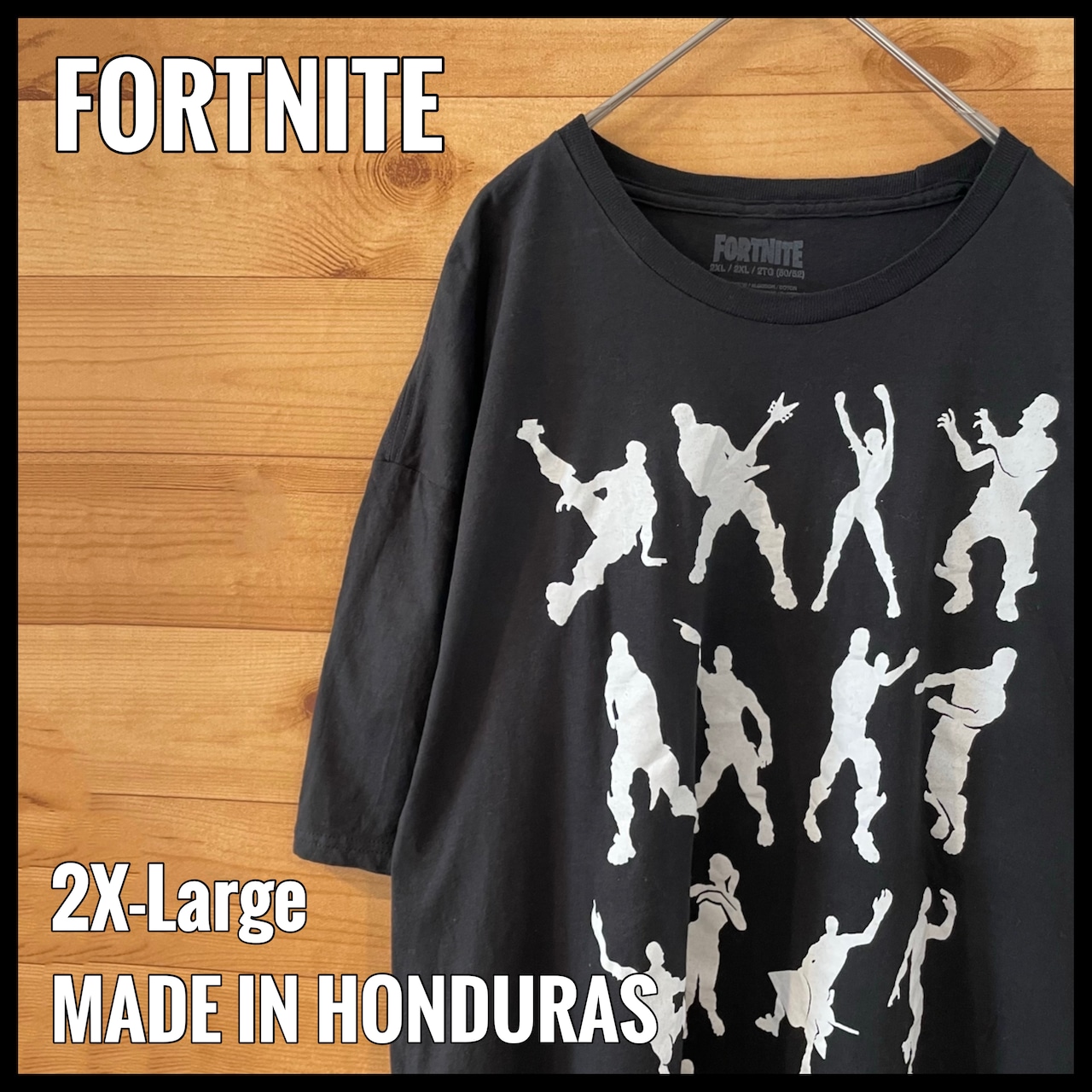 【FORTNITE】フォートナイト 半袖 Tシャツ 2XL ビッグサイズ NPC シルエット エモート US古着 アメリカ古着