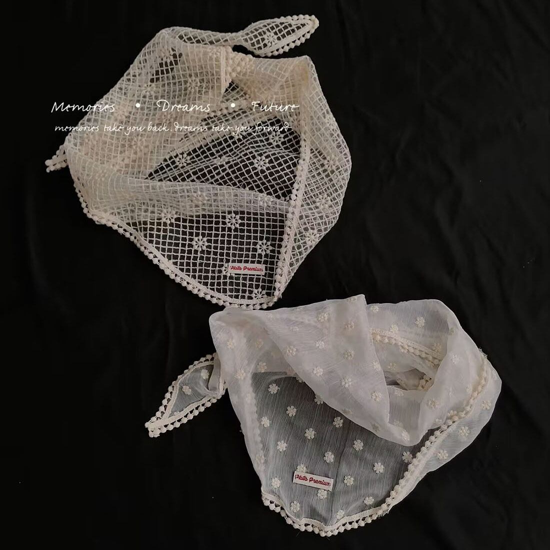 2kindsフラワー刺繍ボンネット