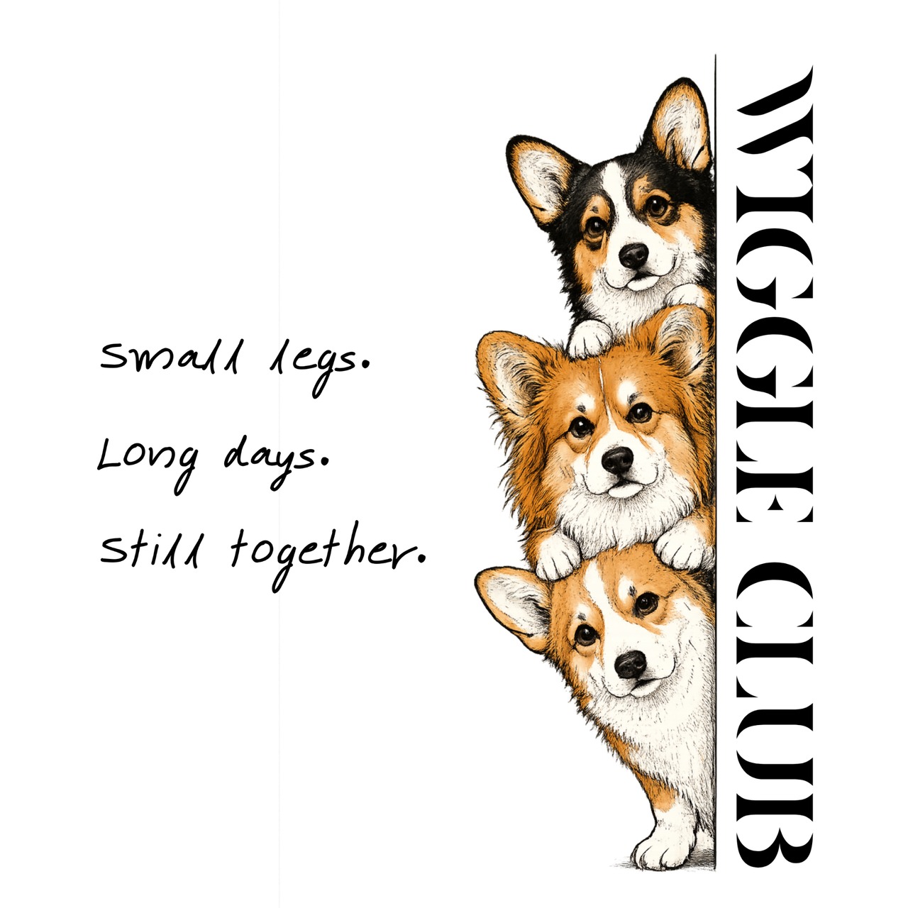STACKED CORGIS  Handle Square Tote Bag　[G0013]