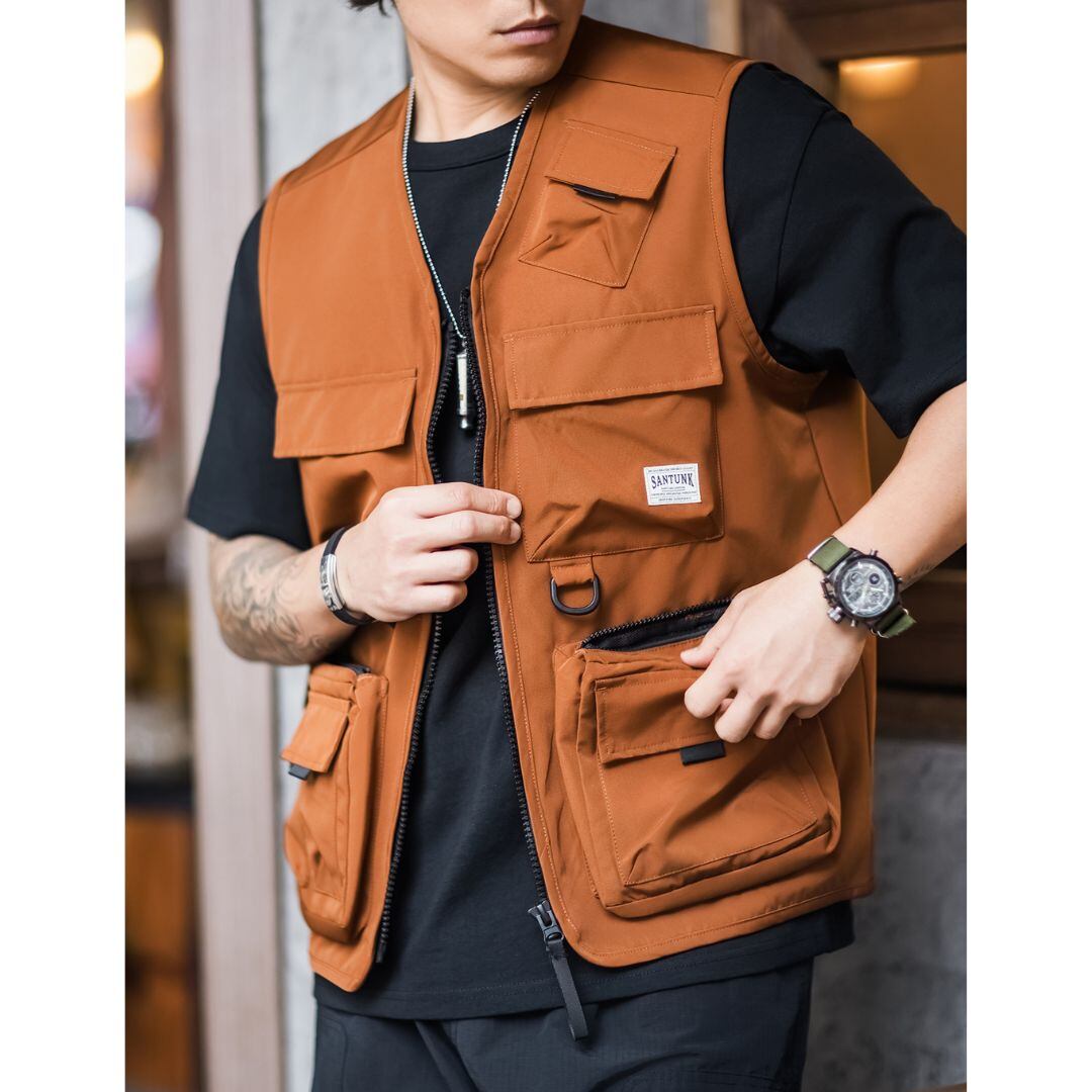 マルチポケットノーカラージップアップベスト 3XLまで対応 A18982