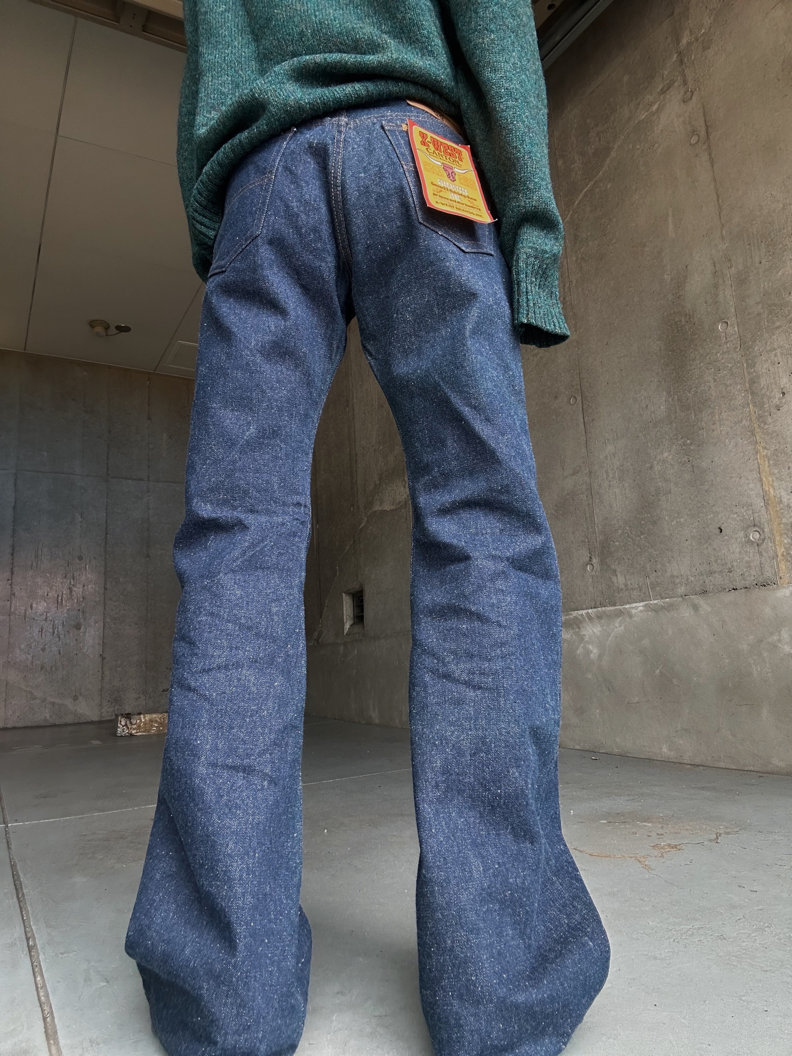 PT618）70's CANTON X-WEST western flare denim made in Japan / W31