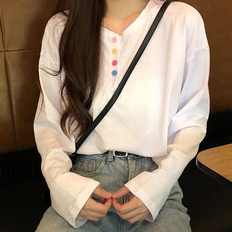 ホワイトTシャツ シャツ レディースサマー薄手スタイルスプリングオータムルーズトップス ロング 春物 夏物 秋物 試着室30843227335