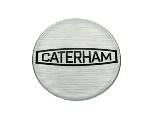 3AFW0002A バッジ、ホイールセンターキャップ、「CATERHAM」、レトロロゴ、50mm 直径