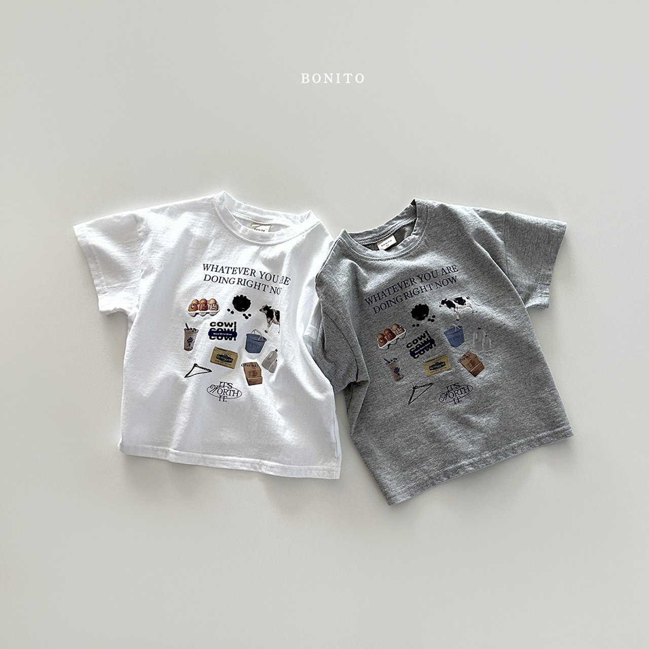 【BONITO】COW Tシャツ 80~130cm ホワイト 240514 - 11