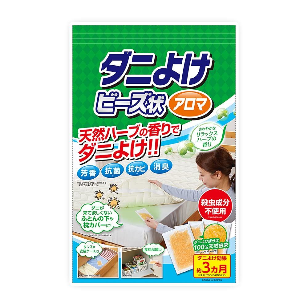 【特価処分】アイメディア(Aimedia) ダニ除け ダニよけビーズ 効果3ヶ月 4包 日本製 殺虫成分不使用 忌避剤 害虫 寝具 芳香 消臭 抗菌 アロマ 無色 | 防ダニ ダニよけ剤 ビーズタイプ 1 袋