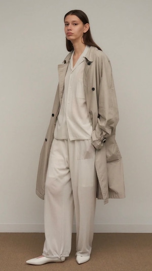 ATON -LIGHT TC GABARDINE | WASHED TRENCH COAT- :BEIGE, :BLACK,