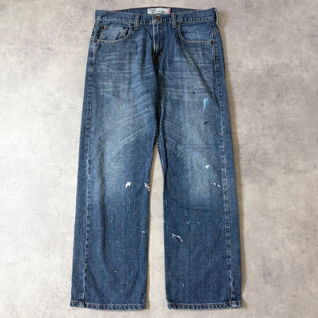 リーバイス569 Levis W31 ワイド バギー 青 古着 ヒゲ 22541