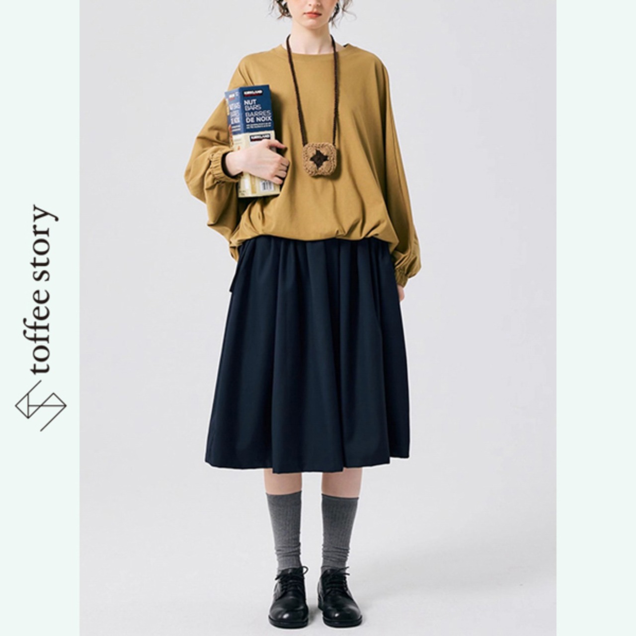 【2color】風を結ぶリボンと揺れるギャザースカート 《P0274》