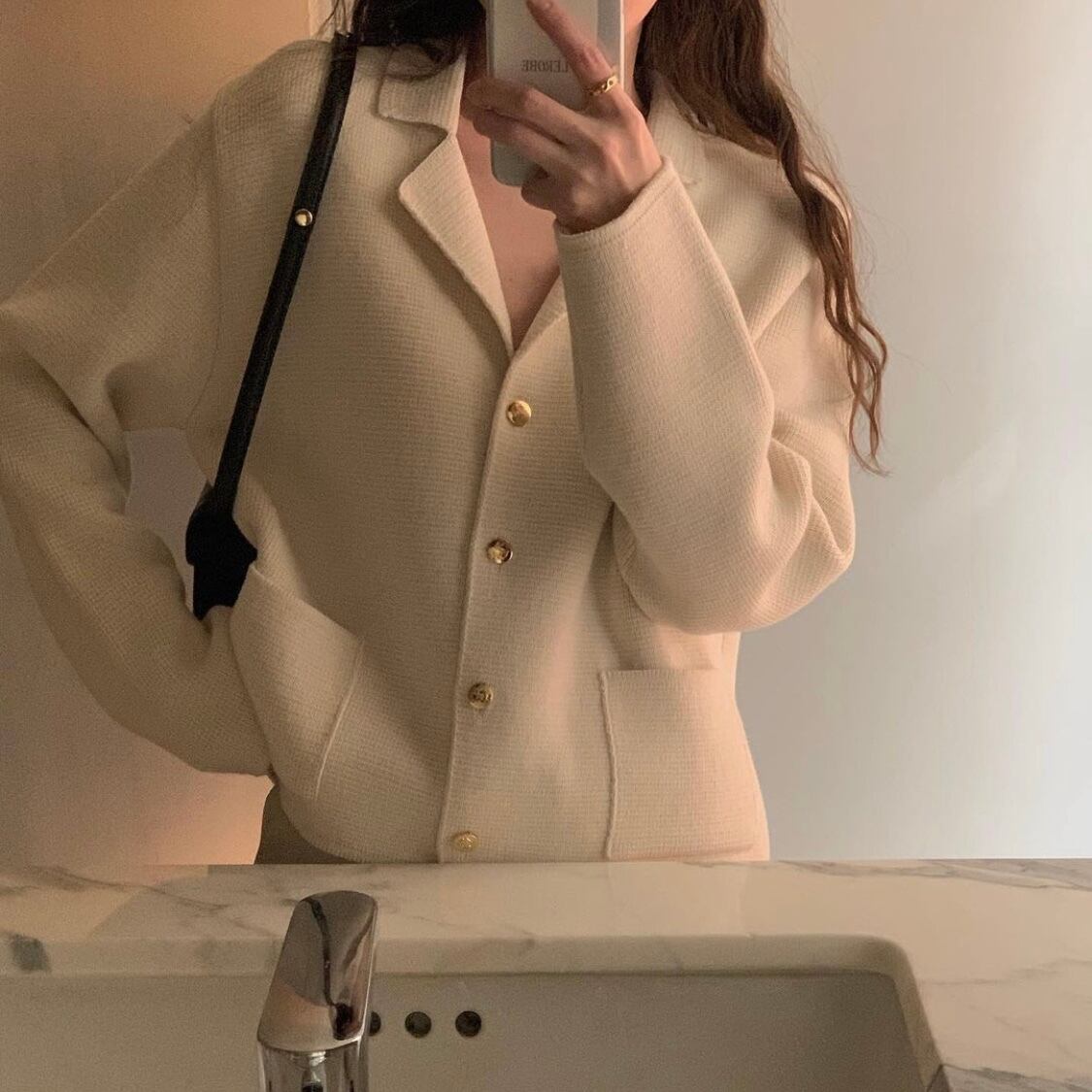 ゴールドボタンニットジャケット.1282 | mellow brown 