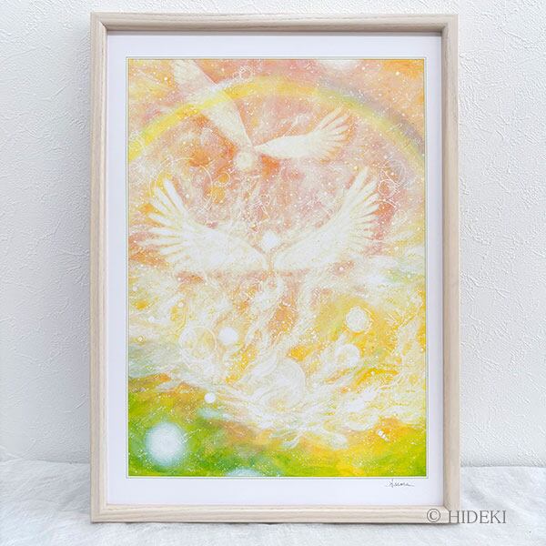 天使 絵画 原画 油絵 F3 月光 エステル 癒し アート　ヒーリング 宇宙 天使 絵画 原画 油絵 F3 月光 エステル 癒し アート ヒーリング 宇宙