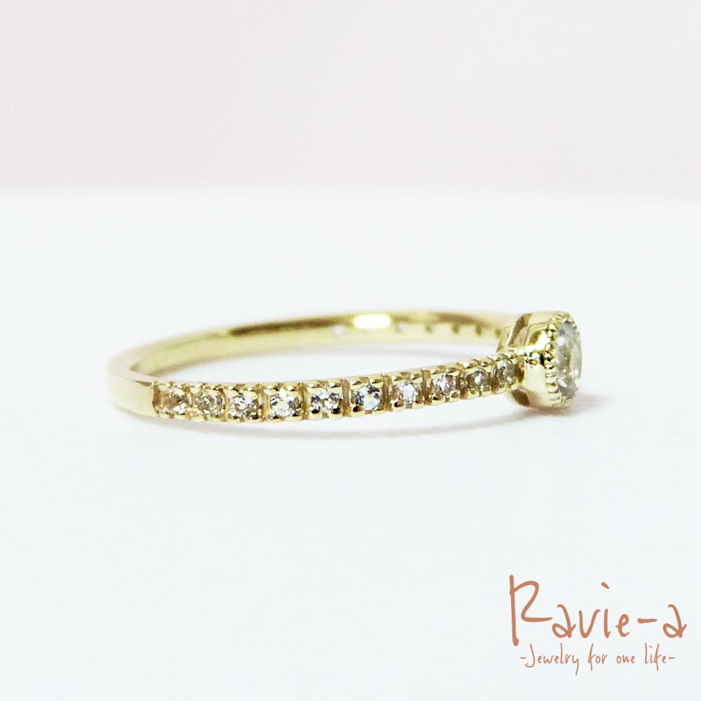 ブルームーンストーン 指輪 ホワイトトパーズ ハーフエタニティリング