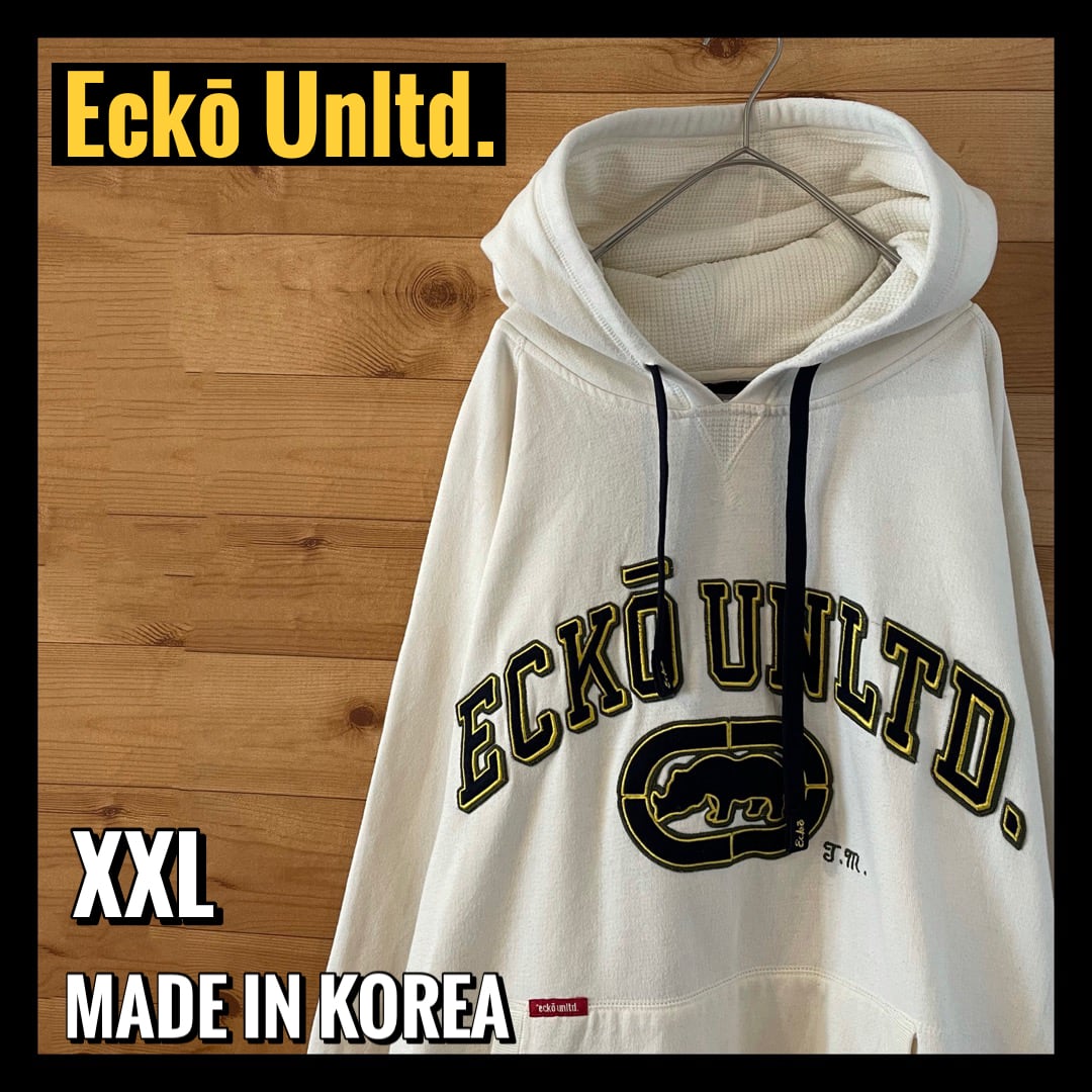 ECKO エコー アンリミテッド ジップアップパーカー ホワイト/ゴールド XL