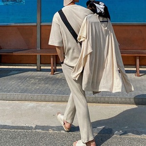 サマーリブベージュスーツTシャツ　MT0080452