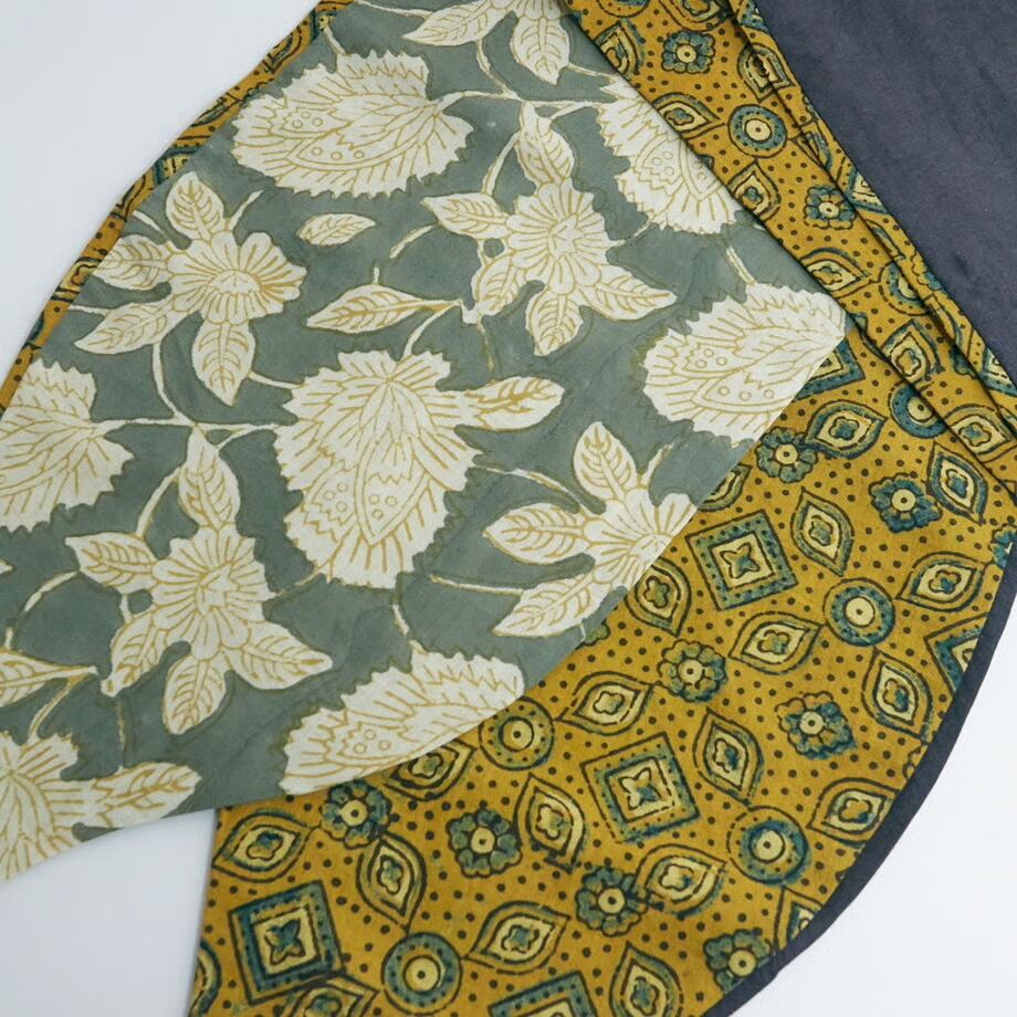 【chisaki】sumi ヘアターバン chisaki (チサキ) sumi コットンブロックプリント ターバン(ヘアバンド