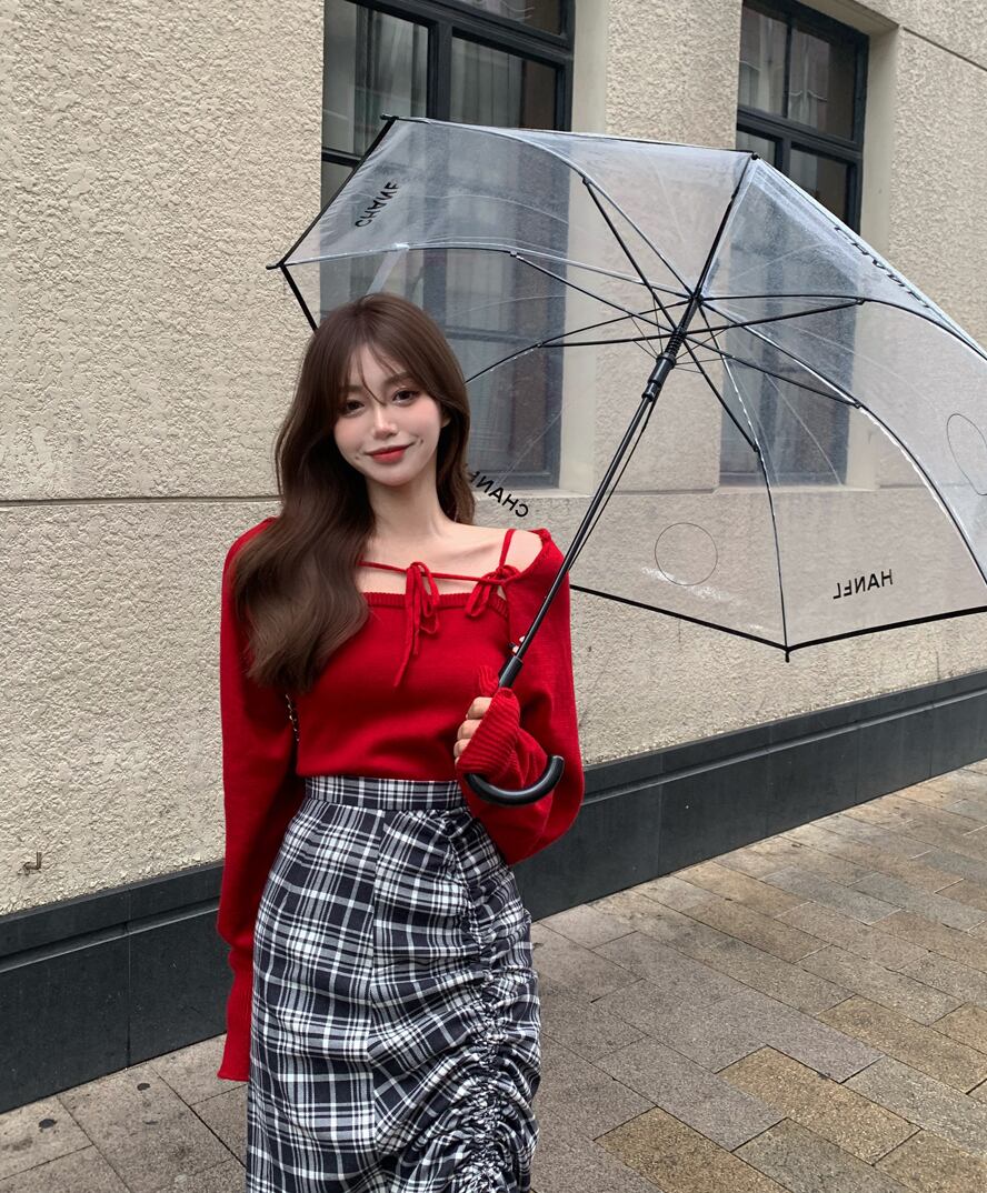 ニットセーター シャツ ブラウス コート ルーズスタイルショートトップス ロング ウィンター 冬物 ブラックストロベリース45597413724