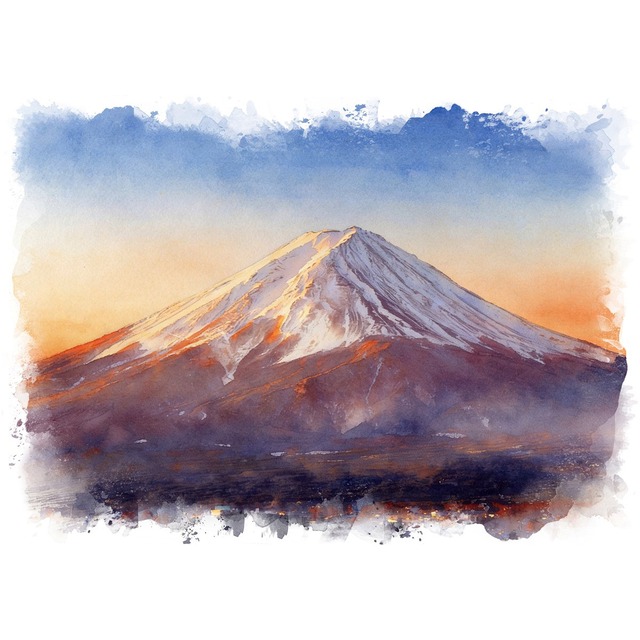 絵画 日本 富士山 風景画 インテリアアート額付き 水彩画・油絵風 WAT0045