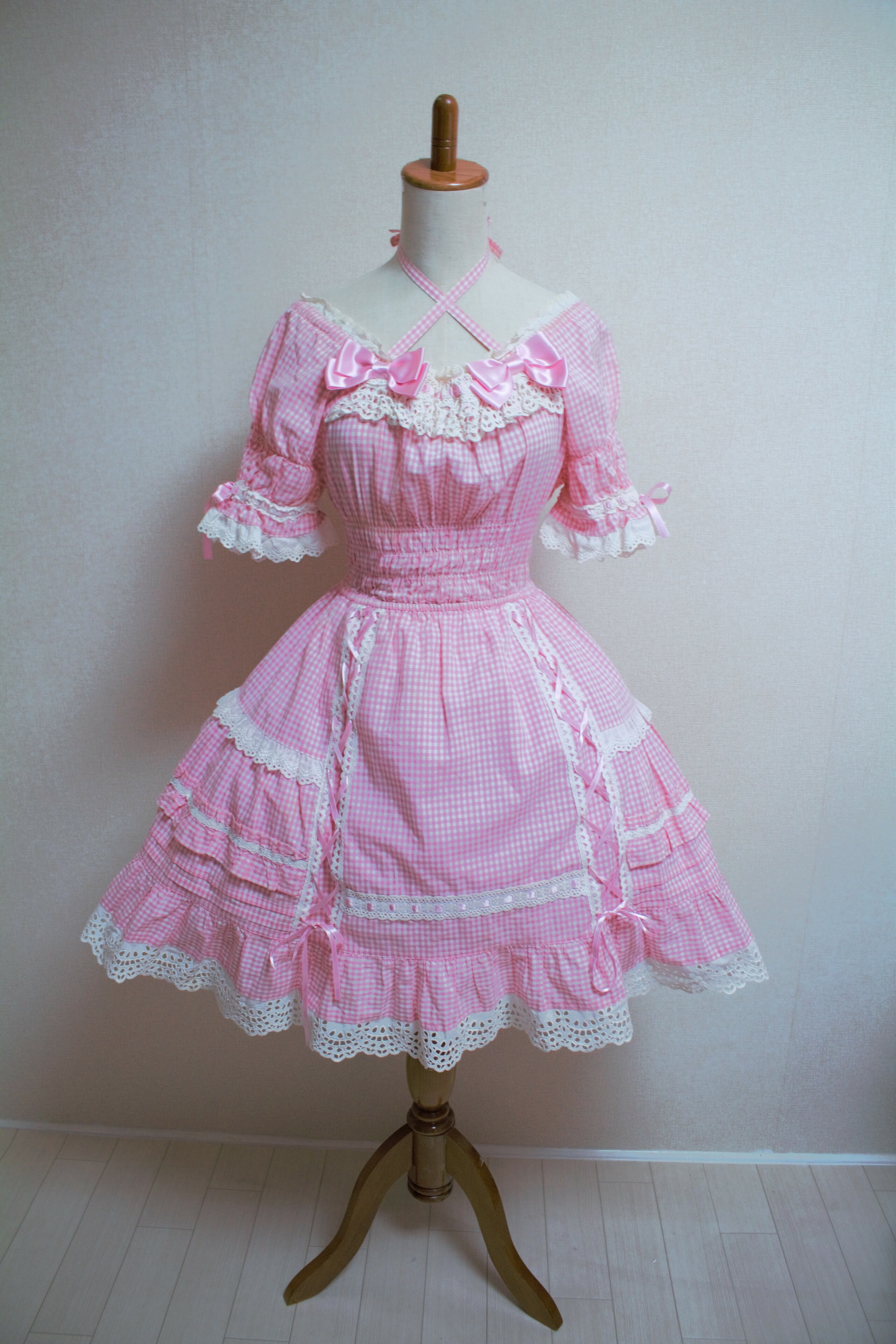 難あり BABY, THE STARS SHINE BRIGHT ギンガムチェックリボンワンピース