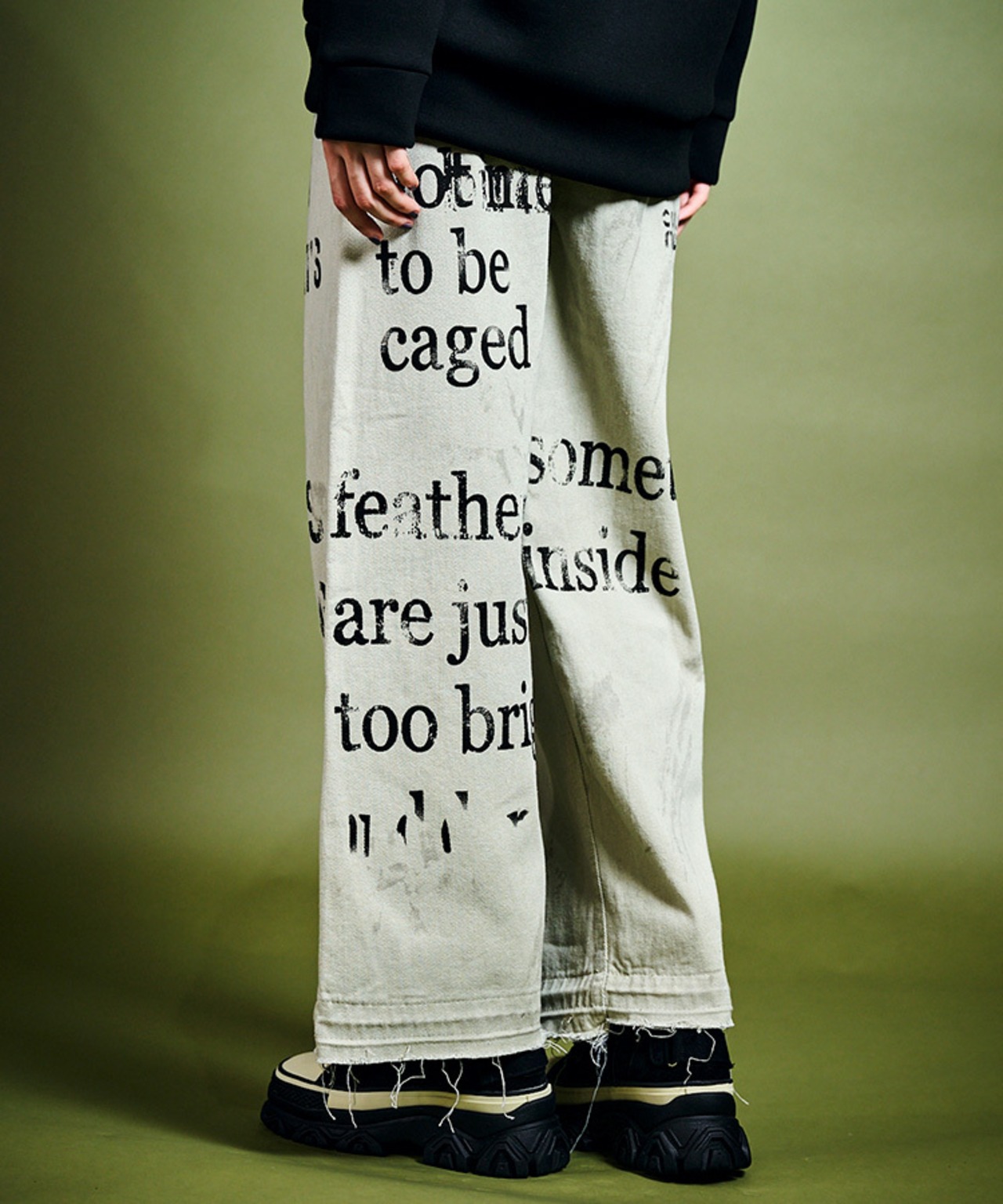 【N様ご予約商品】レタリングワイドデニムパンツ CQ-47014