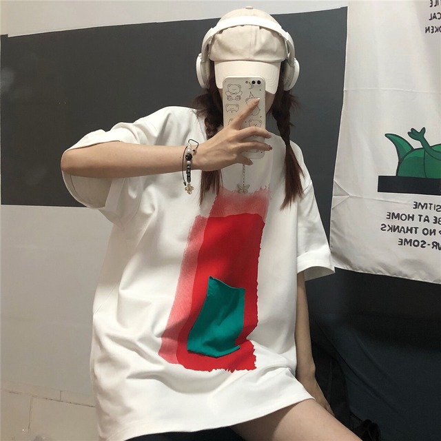 スタイルルーズカジュアルTシャツ ロング 大きめサイズ ケッペル55066368225