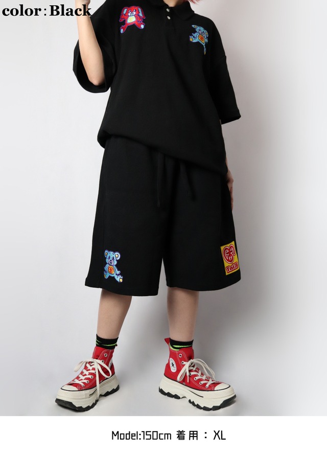 Bear and Toi3 Waffle shorts （ベアー アンド トイサン ワッフル  ショーツ）【Black】