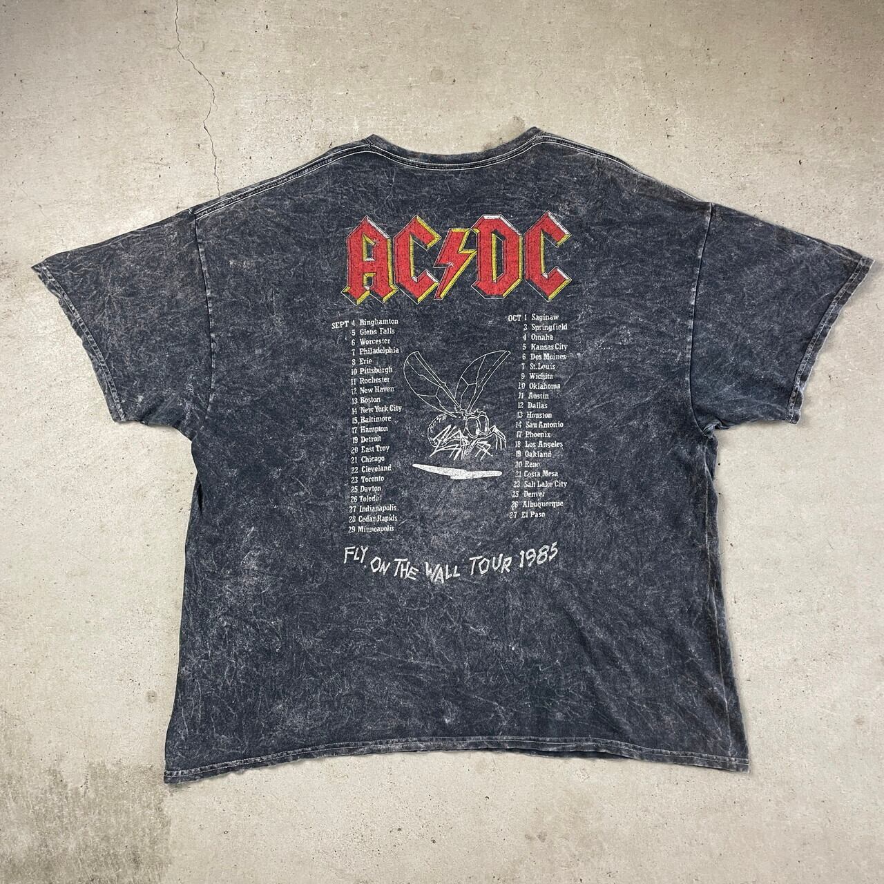 AC/DC FLY ON THE WALL TOUR 1985 ロゴプリント バンドTシャツ メンズ