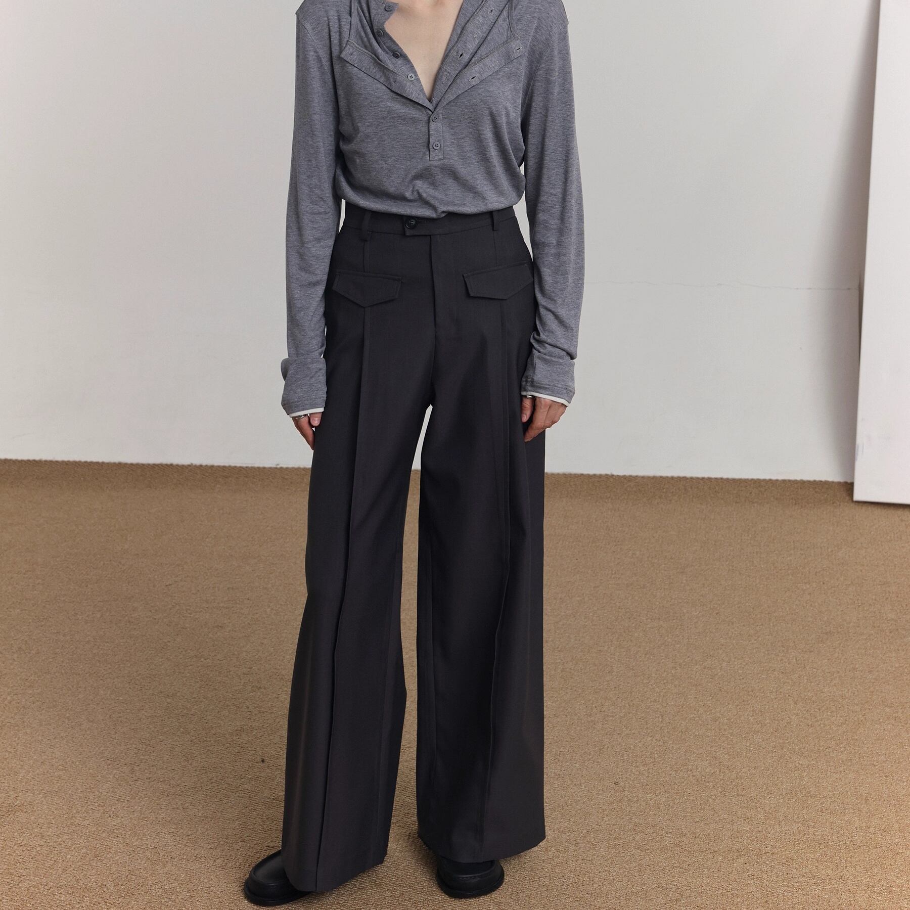 フラップワイドフルレングスパンツ 2color MPA0159
