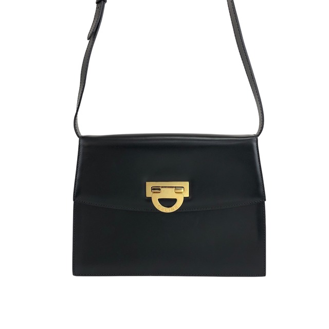 CELINE セリーヌ ショルダーバッグ ブラック ホースビット レザー vintage ヴィンテージ オールド hcjm5v