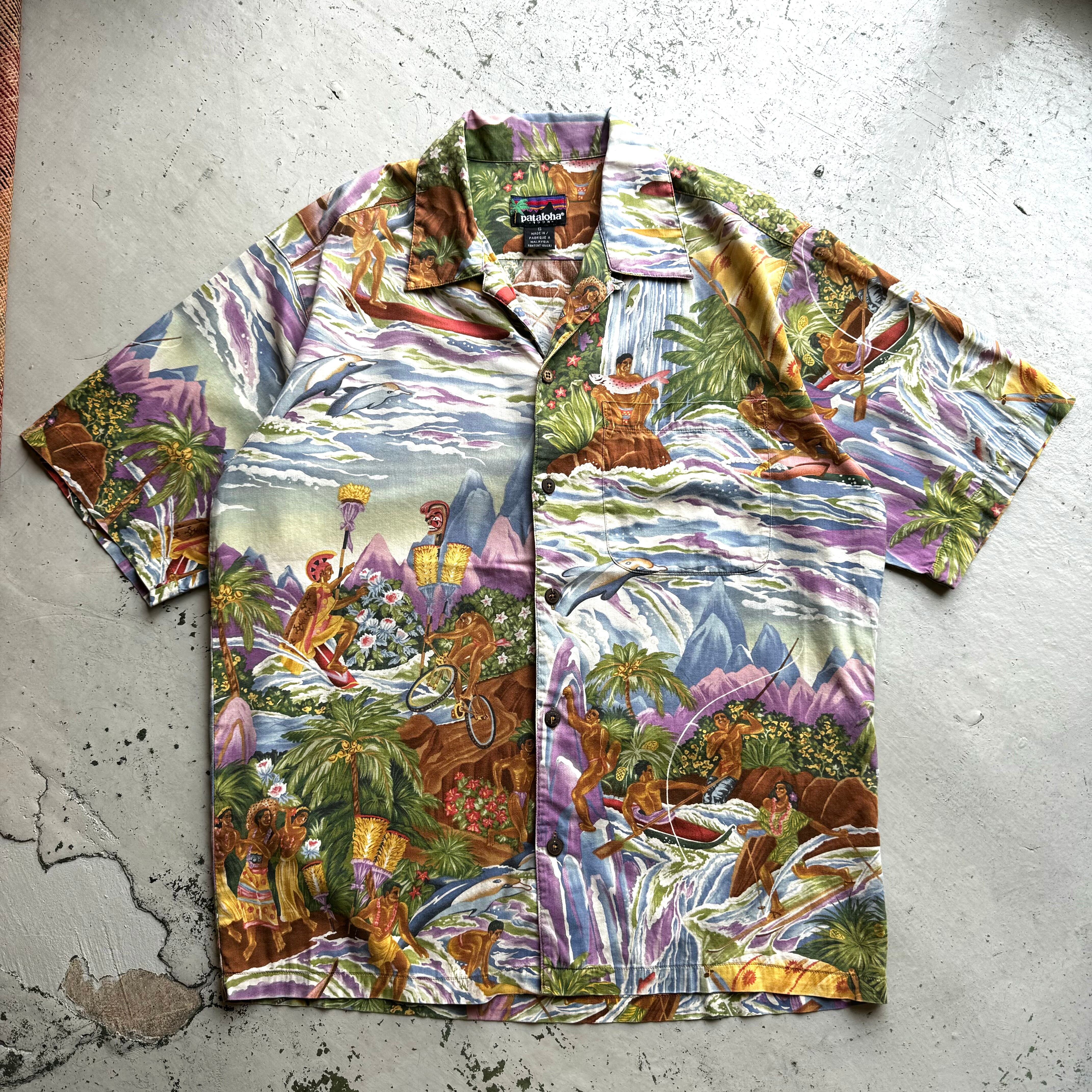 激レア Sサイズ 94年製 acシャツ pataloha 羨ましかっ｜アロハシャツ 