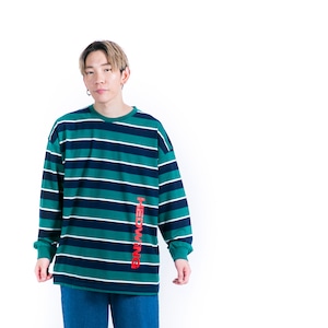 Game set Border Longsleeve T-shirt / Green