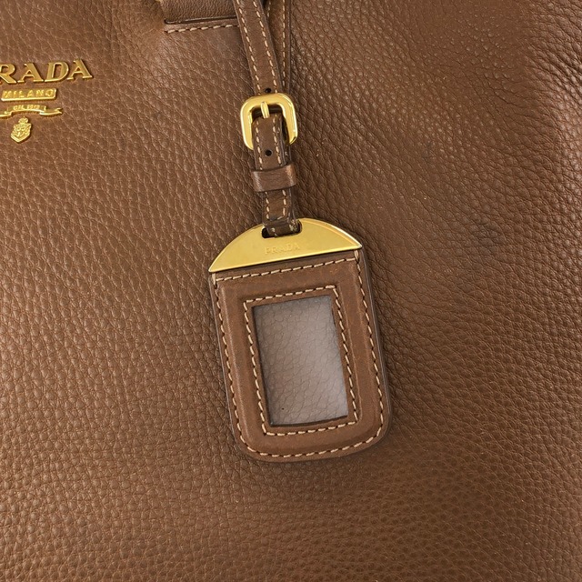 PRADA プラダ トートバッグ ブラウン ロゴ レザー 2way vintage ヴィンテージ オールド 38ggy4