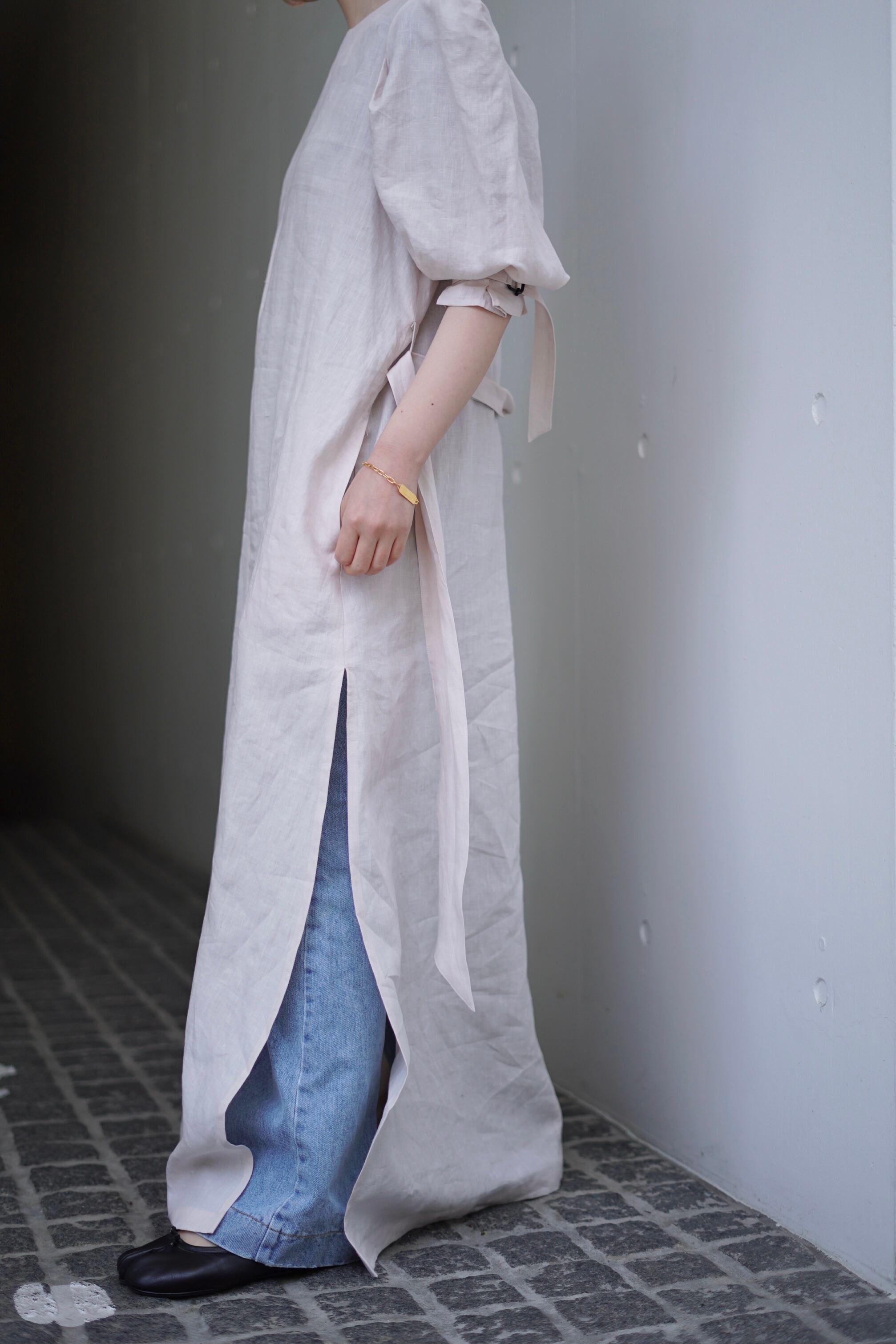 hyke line short sleeve maxi dress ハイクワンピ