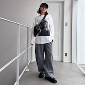 ボートネックモノクロフォトロンTee/ホワイト