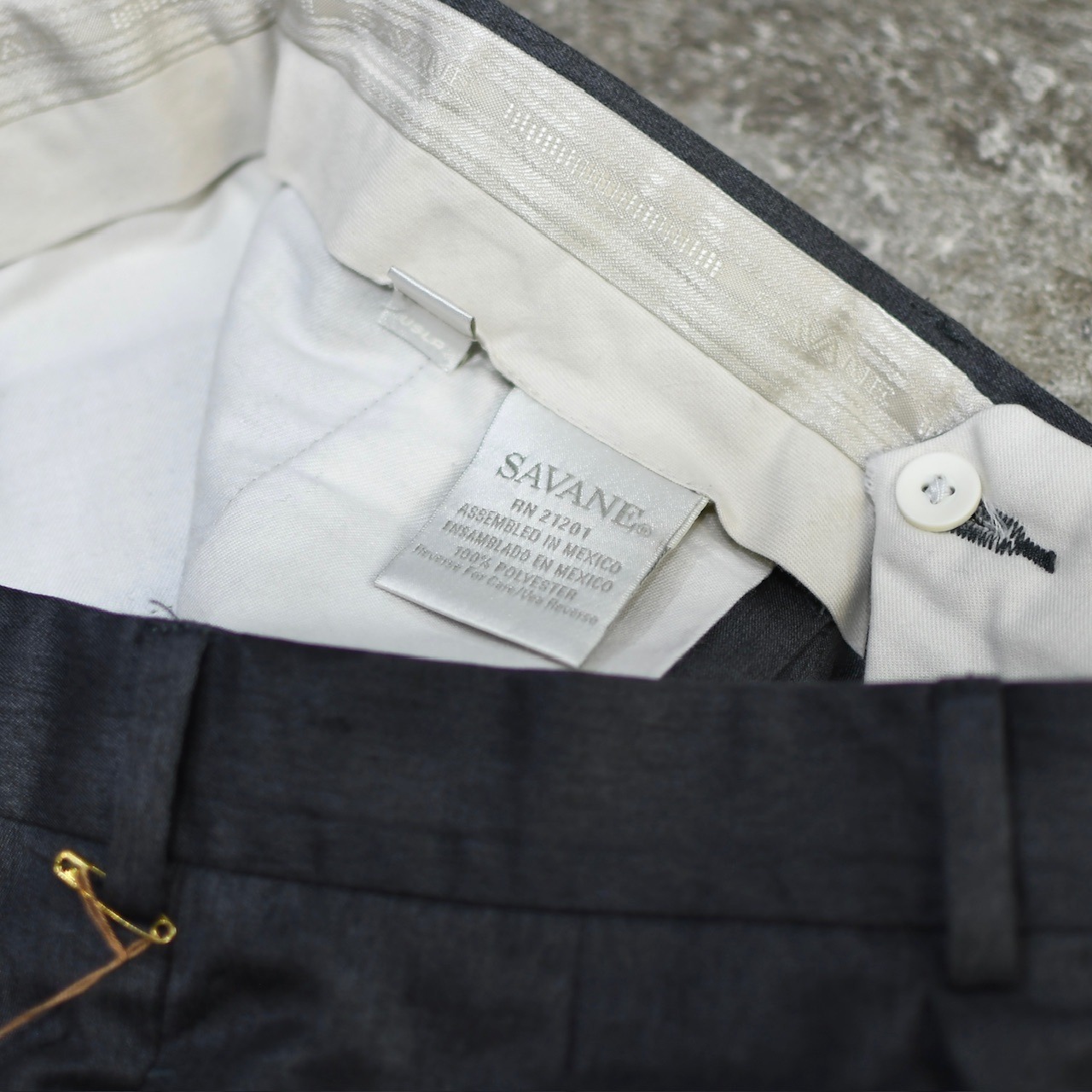 SAVANE "杢調" 2tuck slacks gray