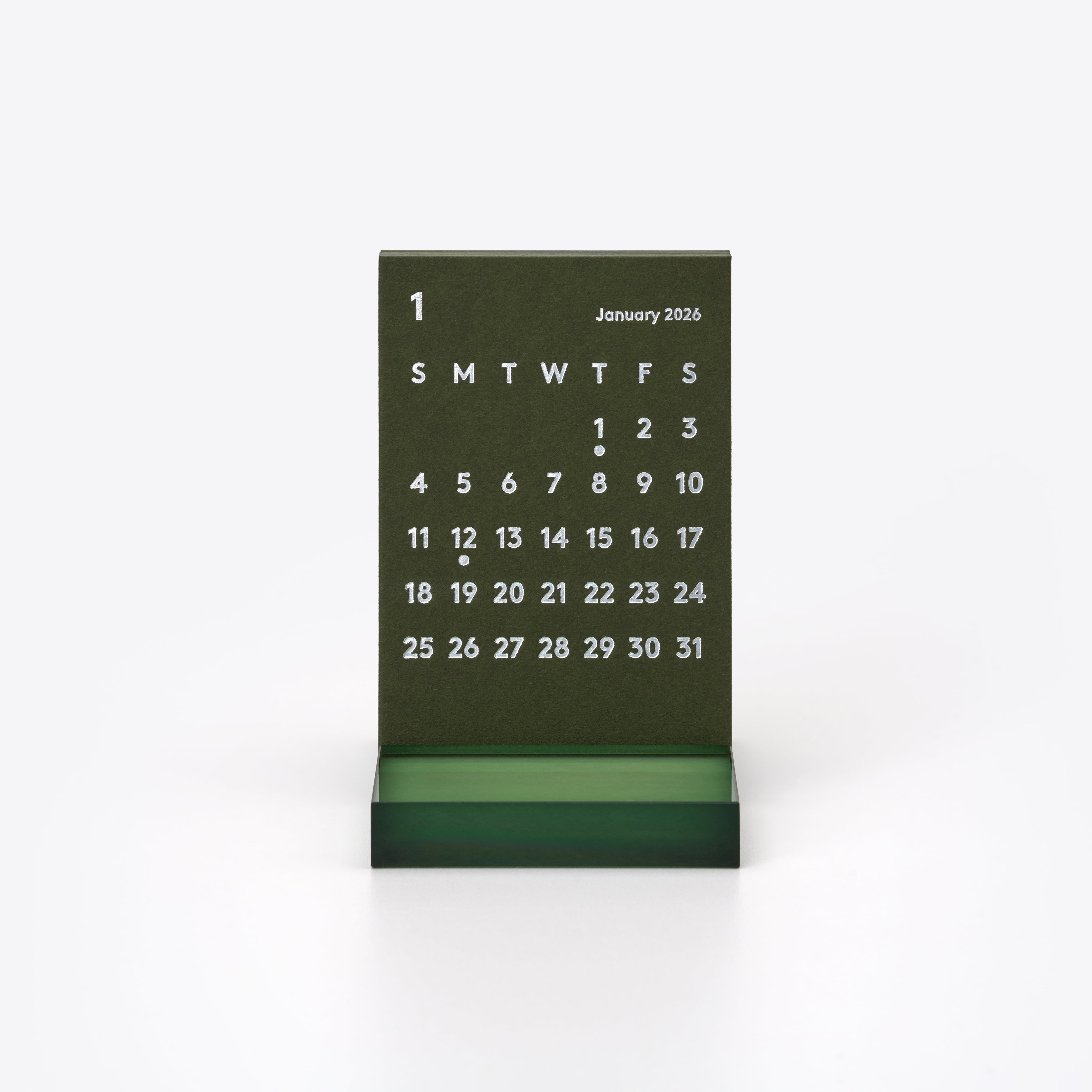 CLARA Desk Calendar 2026 Olive|卓上カレンダー