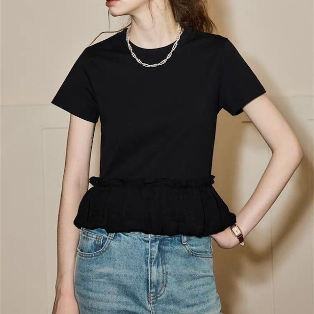 フリルデザイン Tシャツ  L1319