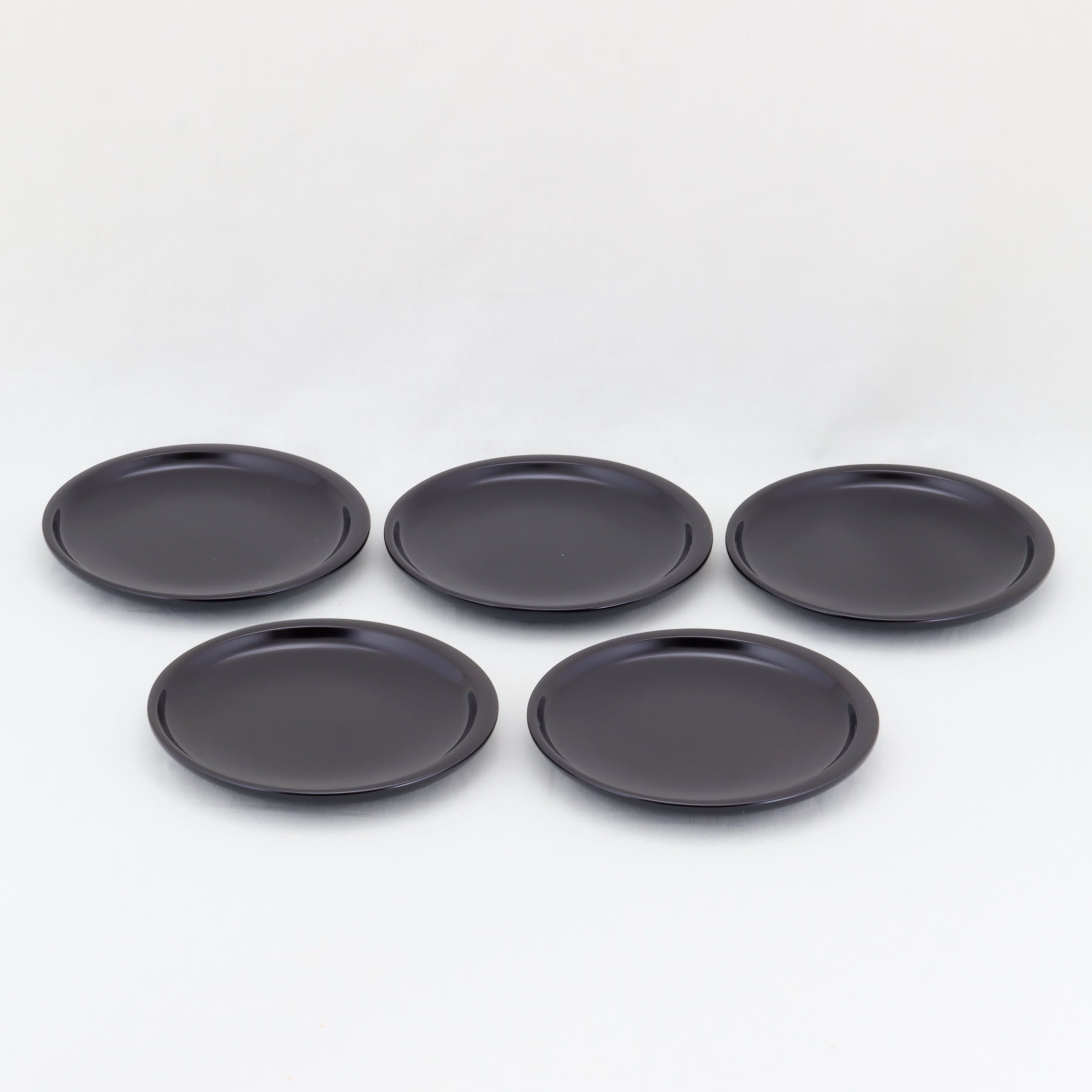 1559 輪島塗 銘々皿／日月形／黒塗無地／五枚組 | 輪島塗 加藤漆器店