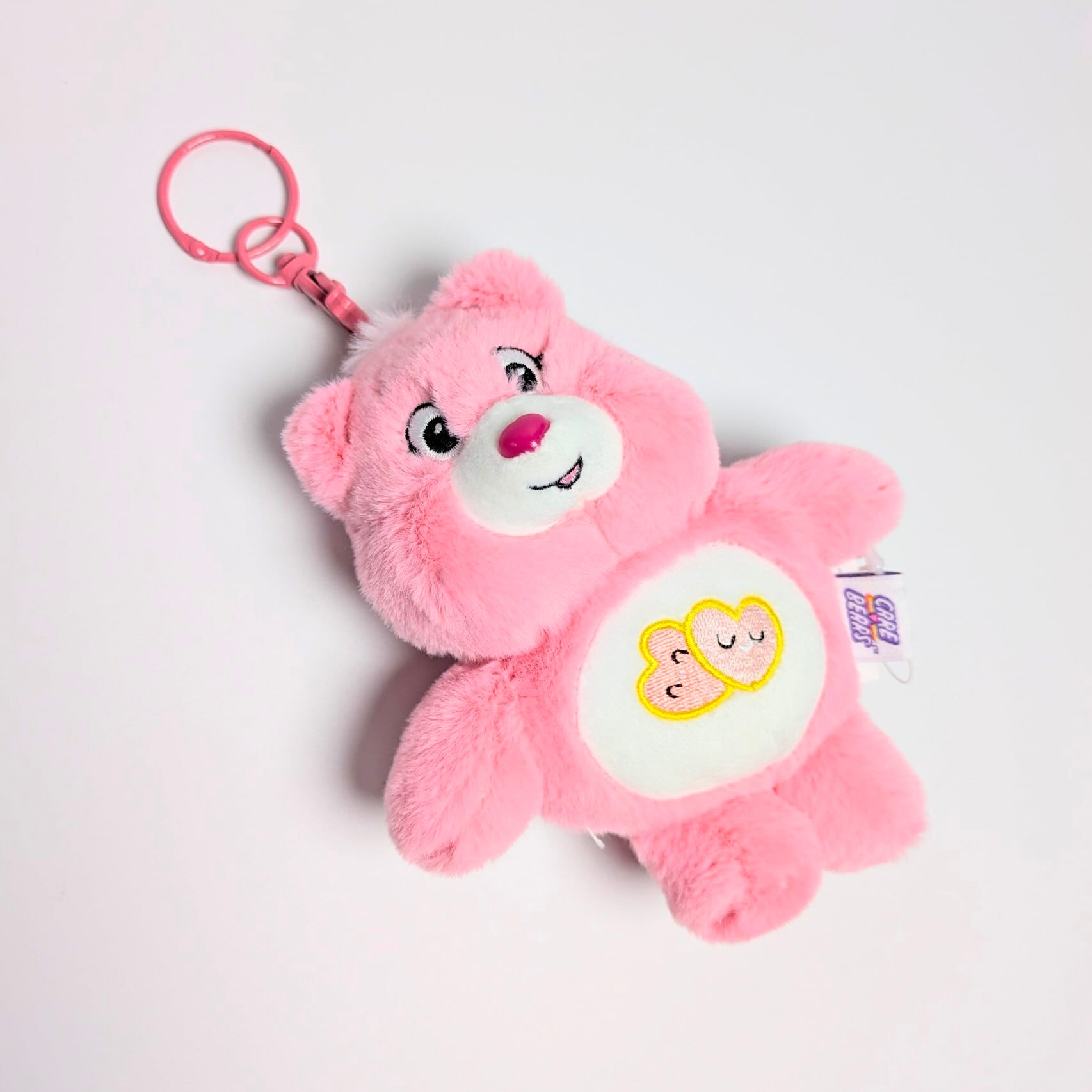 【 Care Bears（ケアベア）】 『 Love-A-Lot Bear ラブアロットベア 』ぬいぐるみキーホルダー / plush keyholder〚アメリカン雑貨 アメトイ〛
