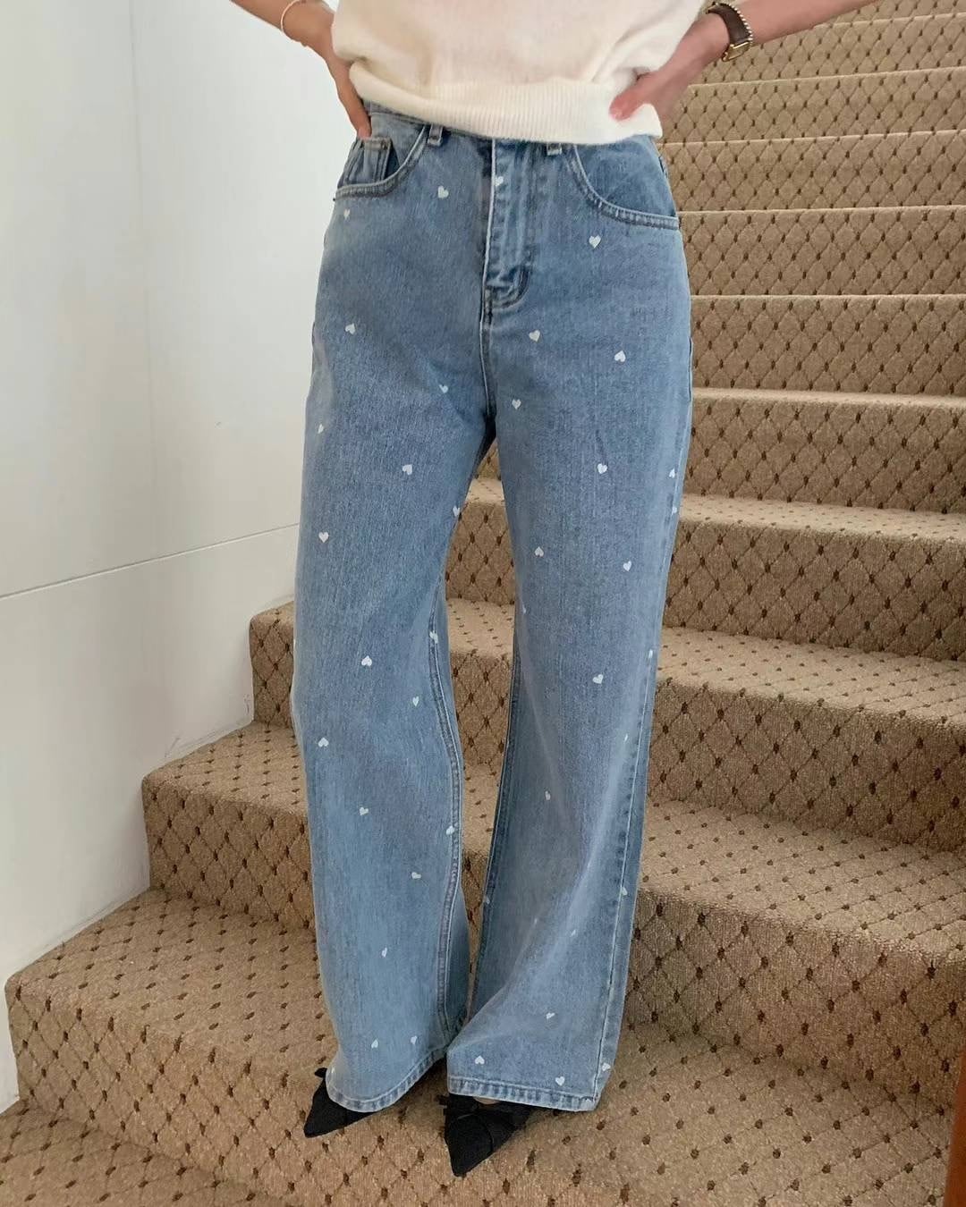 (即納)P.Y.T / heart denim