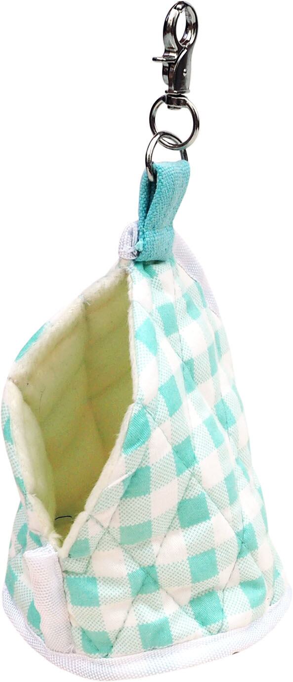 【小動物用品】モモンガ袋　チェック　ピンク/グリーン